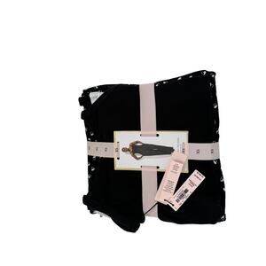 Victoria's Secret Cotton Long Tee Pajama Set XS Black & White Heart Print